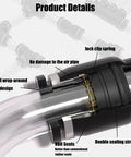Push To Connect One Quarter Inch Pneumatic Fittings Kit With Tee Union And T Shaped Quick Connect Air Hose Fittings Black Plastic 28 Piece Set showing close-up details.