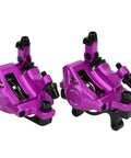 Heavy Duty Hydraulic Disc Brake Set Built Different With Reinforced Aluminum Calipers, purple HB-100 calipers for mountain and electric bikes.