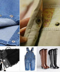 Heavy Duty Leather Snap Fasteners Kit With 24 Sets 15mm Antique Brass Metal Snap Buttons Press Studs Rivets And 4 Setter Tools For Clothes Jackets Jeans Bracelets DIY Leather Crafting on denim and canvas fabrics, belt, overalls, and boots.