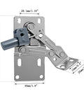 Soft Close Tip Out Hinges For Tray Doors With Self Closing Damper 45 Degree Hidden Pivot Tilt Opening Scissor Cabinet Hinges For Bathroom Vanity Kitchen Closet Bookcase Comes With Screws And Durable Steel Construction front view with dimensions
