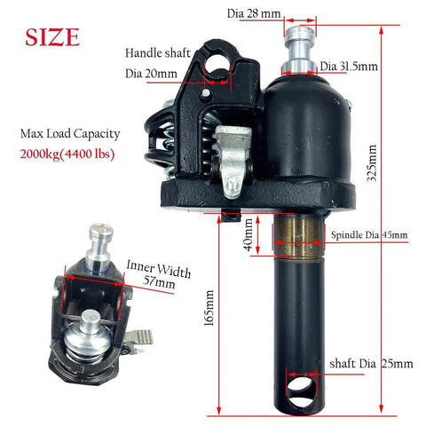 Beefed Up Heavy Duty Pallet Jack Replacement Pump Kit For DIY Repair And Restoration 4400 Lb Capacity Hydraulic Pump with dimensions