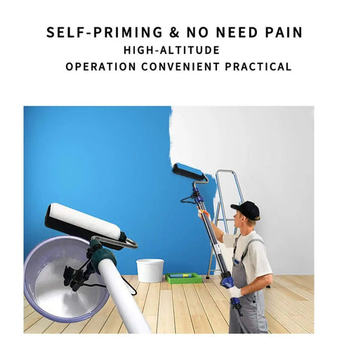 Top Notch Storage Injection Paint Roller Set With Built In Pipette For A Slick No Mess Polyurethane Finish Includes Four Heavy Duty Decorative Cylinders Perfect For Any Weekend Warrior Project in action painting interior wall.