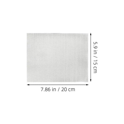 Ten Pack Upgraded Stainless Steel Mesh Screen Welding Mesh Reinforcing Wire For Car Bumpers And Plastic Parts Repair Quick Fix Easy Patch For Auto And Kayak Repairs image of mesh sheet with dimensions 7.86 x 5.9 inches.