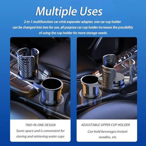 Smooth Rides Only 2 In 1 Cup Holder Expander For Rivian R1S R2 Center Console Organizer with two designs for multiple uses.