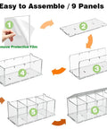 Clear Acrylic 4 Compartment Coffee Capsule Holder With Lid K Cup Organizer assembly guide with 9 panels and protective film