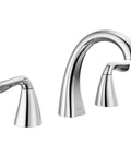Vesna Brushed Nickel 8 Inch Widespread Bathroom Faucet For 3 Hole Vanities With Push Pop Drain SpotShield Finish