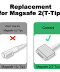 Comparison of Magsafe 1 L-Tip and Magsafe 2 T-Tip charging adapters with Magnetic USB C T Tip Charging Adapter With Two Heads For Type C 100W.