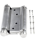 Stainless steel rotating concealed cabinet hinge with screws, part of Rotating Concealed Cabinet Hinges 10 Piece Set