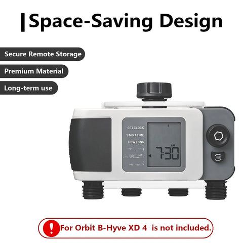 Simple No-Fuss 4-Port Smart Hose Timer Wall Mount Kit For B-Hyve XD Holder showing space-saving design features