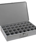 Heavy Duty Compartment Storage Box Set 18 By 12 By 3 Inches, 32 Fixed Compartments Per Box, durable grey plastic open lid