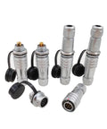 IP67 Waterproof Rectangular Connector Kit 2 3 4 5 6 7 9 Pin Metal Plugs, Male And Female, 24V Equipment Power, Heavy Duty Electrical Connector One Piece; silver metal connectors with caps