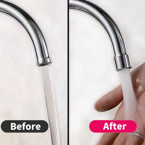 Comparison of water flow before and after installing Heavy Duty Four Pack Bathroom Sink Aerator Made Of Premium Solid Brass And Stainless Steel.