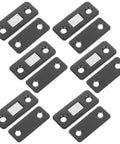12-Piece Ultra Thin Magnetic Cabinet Door Catches For Sliding Wardrobe Doors And Lids In Black, Stainless Steel Strength