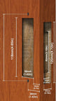 Installation diagram for 6.3 Inch Silver Invisible Recessed Handle Latch With Keys For Interior Pocket Door Lock And Sliding Barn Door Lock Zinc Alloy Electroplated Brushed Nickel Finish Anti Corrosion Dust And Oil Resistant Chamfered Edge Left Or Right US Standard Doors