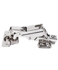 Rotating Concealed Cabinet Door Hinges With Corner Fold Design 1 Piece Easy Install Heavy Duty Cupboard Hinge in silver steel.