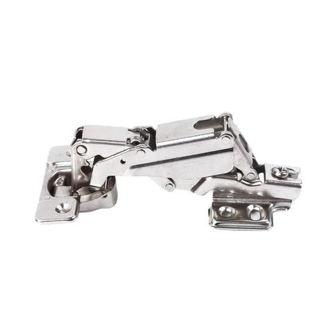 Rotating Concealed Cabinet Door Hinges With Corner Fold Design 1 Piece Easy Install Heavy Duty Cupboard Hinge in silver steel.
