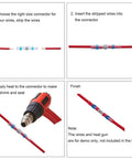 Step-by-step guide for using 500 Pack Insulated Butt Connectors Awg 14 To 16 Solder Seal Sleeve Heat Shrink Electrical Wire Terminals.