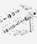 Heavy Duty Air Die Grinder Kit With 1/4 Inch Straight Shaft And Rugged Aluminum Housing exploded parts diagram for assembly.