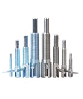 Heavy Duty L Handle Self Locking Indexing Pin Plunger Knob Fits M6 To M16 Specs Precision Stainless Steel in various sizes.