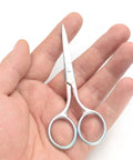 Multicolor Professional Grooming Scissors For Facial Hair Removal And Trimming, Precision Eyebrow And Beard Scissors, Stainless Steel Shears With Comfortable Grip For Salon Or Home Use, 3.9-inch silver