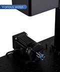 D70 Pro-Grade Rotary Axis Attachment for Fiber Laser Engravers with 70mm rotating shaft on a black base for versatile engraving