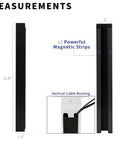 Steel Magnetic 14 Inch Cable Management Channel For Under Desk Legs No Drill Cord Organizer For Home Office Black Finish