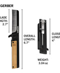 Quadrant Clip Folding Knife With Bamboo Handle, 2.7 Inch Stainless Plain Edge Blade, Flipper Opening, Frame Lock, Pocket Clip, Go-To EDC