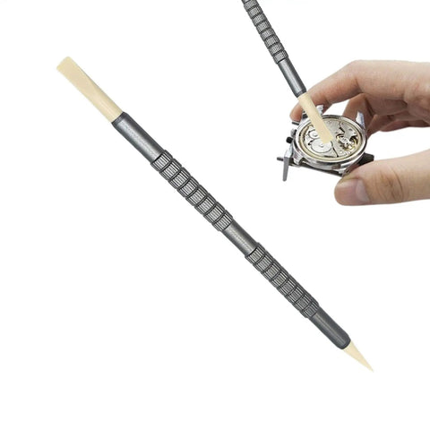 Precision Watch Cleaning Pen with Double Head Rubber Tips for dials, case gaps, gear clearance in use by hand, Pro Grade Aluminum