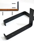 Badass Heavy Duty Metal Wall Shelf Brackets With Lip Slick Industrial Diy Floating Shelf Support System Black Anti Rust Finish 2 Pack