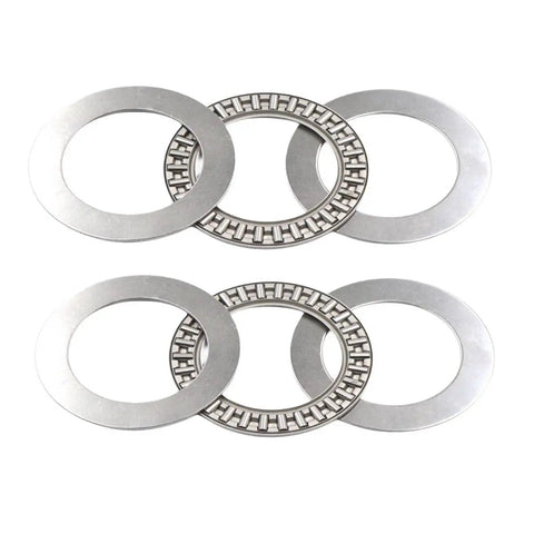 Thrust Needle Roller Bearing Set 20x35x4mm with 4 washers for mower power steering, heavy duty axial bearing AXK2035 2-pack