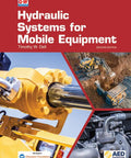 Book cover of Hydraulic Systems For Mobile Equipment: The Hands On Practical Guide To Mobile Hydraulics Diagnostics And Troubleshooting For Excavators, Loaders, Lifts, And Other Construction Machinery Second Edition, showing hydraulic machinery and construction equipment images.