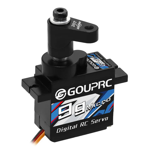 9G Micro Digital Servo with Metal Gears for ARRMA Granite GROM, includes 20T Aluminum Horn, waterproof and durable for RC Cars