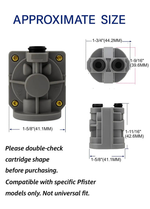 Pressure Balancing Cartridge Replacement For 974291 Valves 0X8 JX8 VB8 JV8 with dimensions labeled