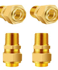 Brass One Half Inch CSST To NPT Pipe Fitting Kit Four Pack Natural Gas Quick Connect Adapters For Grills Propane Conversion Connectors
