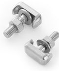Heavy Duty Two Piece Battery Terminal T Bolt Kit Stainless Steel Replacement Nuts For Car Battery Cables close-up view of hardware