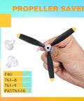 Hand holding 3-blade propeller for remote control aircraft, with adapters, compatible with F4U T28 P47, 400mm durable and easy to swap