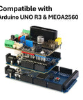 High Current Arduino Motor Shield Hat with PCA9685 Servo Driver, I2C Control PS2 interface on UNO R3 Mega2560 stack