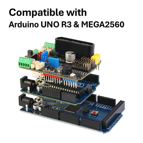 High Current Arduino Motor Shield Hat with PCA9685 Servo Driver, I2C Control PS2 interface on UNO R3 Mega2560 stack