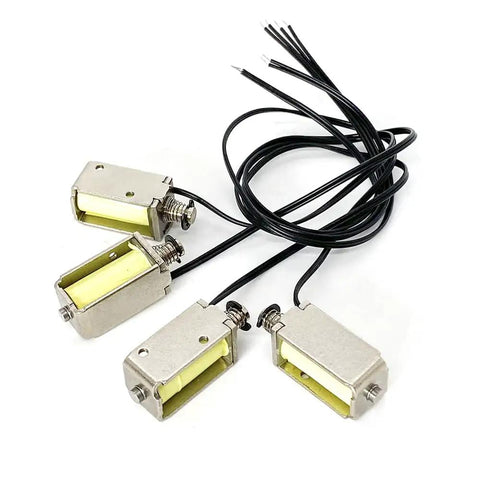 4 Pack 12V DC Push Pull Solenoid Valve Micro Magnetic Linear Actuator With 4mm Stroke Open Frame Electromagnet for DIY Projects