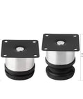 Adjustable Stainless Steel Round Furniture Feet Set Of 4 For DIY Cabinets, Tables, Shelves And Sofas, Silver And Black, Height Adjustable