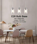 Three Light Clear Hammered Glass Pendant Lights for Modern Kitchen Island in Chrome Finish Hanging Light Fixture