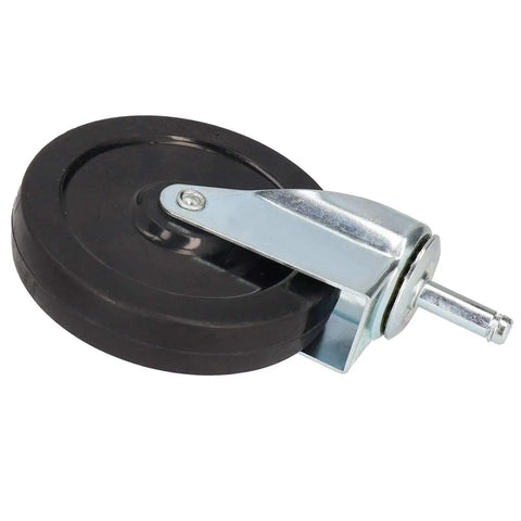 Rock Solid Spring Loaded Gate Wheels That Roll Smooth As Butter Heavy Duty Aluminum Caster with durable black rubber wheel.