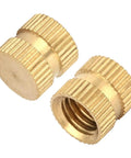 Close-up of 100 Piece M3 Brass Knurled Threaded Insert Nuts Set For Plastic And 3D Printing With OD 5.3mm And Height 3 To 20mm Blind Hole