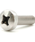 Toyota Rear License Plate Screws M6 1.0 By 20mm Stainless Steel Pack Of 4 For RAV4, Camry, Corolla, 4Runner, Highlander And More OEM Style Replacement Hardware, close-up of single screw.