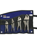 Locking Pliers Set With Fast Release Self Energized Jaws And 3X Gripping Power 4 Piece Heavy Duty Pliers in a pouch