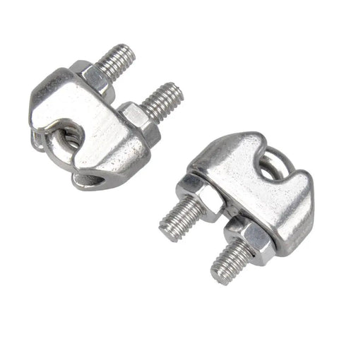 20 Pack M3 Stainless Steel Wire Rope Cable Clip Clamps For One Eighth Inch Cables Rustproof And Waterproof With Grippy Anti Slip Groove