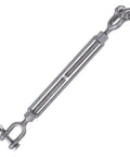 Heavy Duty Jaw And Jaw Turnbuckles Three Eighth By Six Inch 60 Pack Working Load Limit 1200 Pounds Hot Dipped Galvanized Steel hardware close-up view.