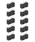 KW11-3Z-B Micro Limit Switch 1NO And 1NC Waterproof Miniature Switch For Precision Machinery, 5A 125 And 250VAC, Dustproof And Splash Resistant, Durable And Easy To Wire For Automation, Industrial Machinery Projects, pack of 10 black switches