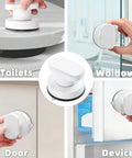 Heavy Duty Suction Cup Handles 2 Pack Vacuum Glass Door Knobs With Killer Grip Strength for Toilets and Doors in White