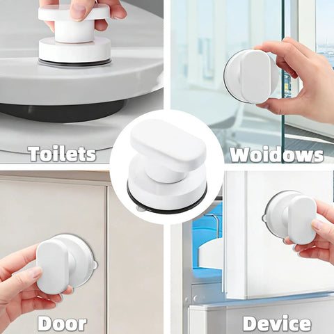 Heavy Duty Suction Cup Handles 2 Pack Vacuum Glass Door Knobs With Killer Grip Strength for Toilets and Doors in White